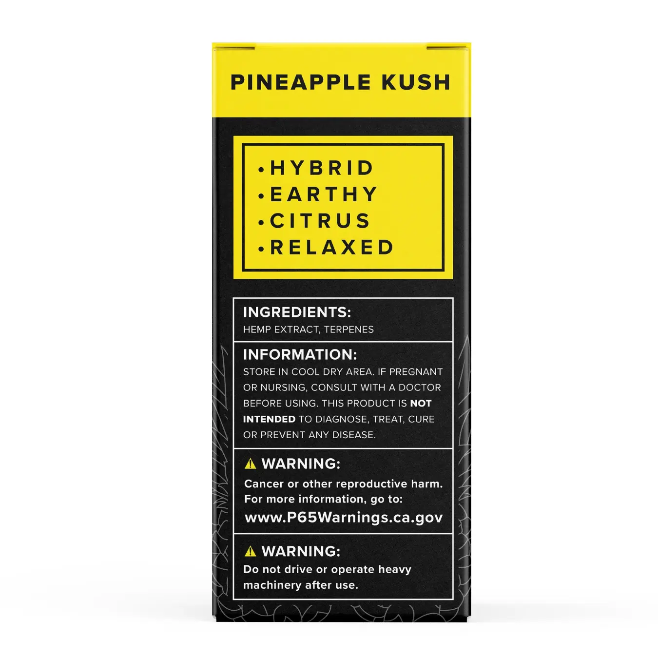 pineapple kush - disposable - back